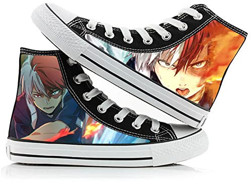 Jilijia My Hero Academia Canvas Shoes Anime Sneakers Izuku Todoroki Cosplay High-Top Schuhe für Herren und Damen