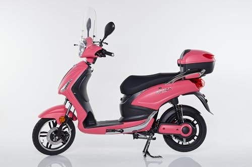 Tecnobike Shop Bici Elettrica a Pedalata Assistita Biciclette Elettroniche Alimentate Z-Tech ZT-09-FL 60V 24Ah Batteria al Litio Estraibile Bluetooth Parabrezza Portasmartphone (Rosa Opaco)