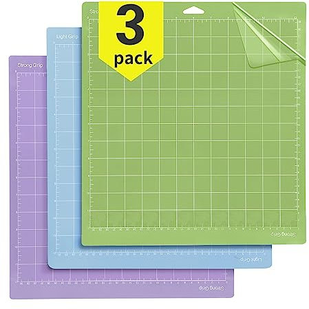 OSDUE Adhesive Replacement Cutting Mat, Adhesive Sticky Cutting Mats for Cricut Explore One/Air/Air 2/Maker, Durable Double-Sided Self Healing Cutting Mat [12x12 inch Variety 3 Pack]