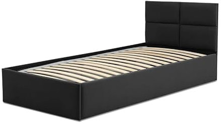 Polsterbett Monos 90x200 mit Bettkasten! Einzelbett mit Lattenrost! Best Stauraumbett! (Soft 11)