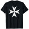 Malteserkreuz-T-Shirt, Used-Look, weißes Malta-Kreuz T-Shirt