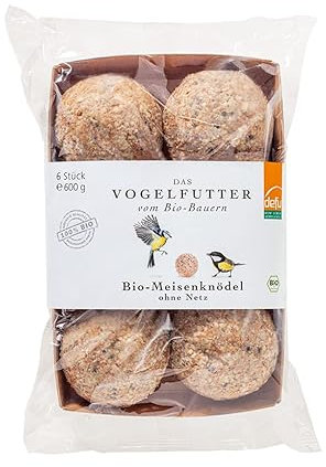 defu Wildvögel | Bio Meisenknödel ohne Netz | Ganzjähriges Wildvogelfutter für Weich- und Körnerfresser | 48 Stück (4,8kg)