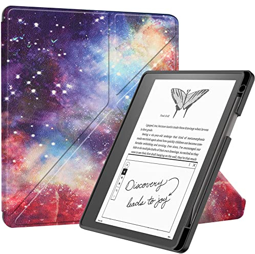 FTRONGRT Cover Per Kindle Scribe 10.2 Cover, Ultrasottile Custodia in Pelle PU, Con stand Per Kindle Scribe 10.2 -Galassia