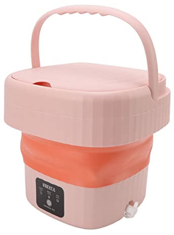 Pyhodi Machine à Laver Portable, Machine à Laver Pliable 6L, Seau Léger et Pliable, Machine à Laver Les sous-vêtements Autonettoyante, Parfaite pour Le Camping, Les Voyages, Les Dortoirs (Rose)