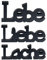 levandeo 3er Set Schriftzug Lebe Liebe Lache Schwarz MDF Buchstaben Holz Deko Aufsteller Tischdeko Wohnkultur Dekoration