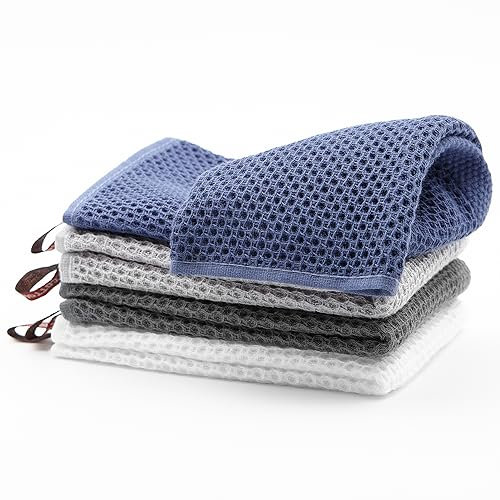 Geschirrtücher Baumwolle 4er Set - Farbiges Gastronomie Zubehör, Weiche & Umweltfreundliche Geschirrhandtücher Baumwolle, Ideal für Küche - 34cmx34cm Trocknungstücher & Putzlappen
