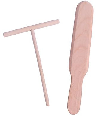 Jitnga Set De 2 Spatules À Crêpes Et Étaleurs De Pâte - T-Spatule En Bois, Spatule Pour Crêpes, Accessoires De Cuisine Pour La Fabrication De Crêpes Et D'Autres Ustensiles De Cuisine