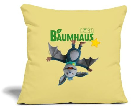 KiKA-Baumhaus mit Fidi Hängt vom Logo Kissenbezug 45x45 cm