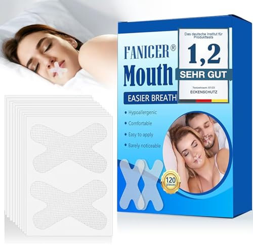 120 Stück Mouth Tape for Sleeping,Mundpflaster gegen Schnarchen,Anti Schnarch Mund Tape,Schnarchpflaster Hilft Gegen Schnarchen Sleep Tape, für Schnarchen Verhindern Besser Schlafen Und Atmen