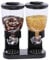 Supfine Müslispender Doppelt, 2 x 3,5 Liter Behälter Müslispender, Cerealienspender für Getreide, Trockene Früchte, Müsli, Süßigkeiten, Cornflakes Spender, Drehsystem, BPA-frei (Schwarz)