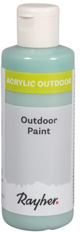 Rayher Outdoor Paint Acrylfarbe, eukalyptus, Flasche 80 ml, auf Wasserbasis, hochpigmentierte Acrylfarbe, ideal für den Außenbereich, wetterfest, lichtecht, witterungsbeständig, 35070502