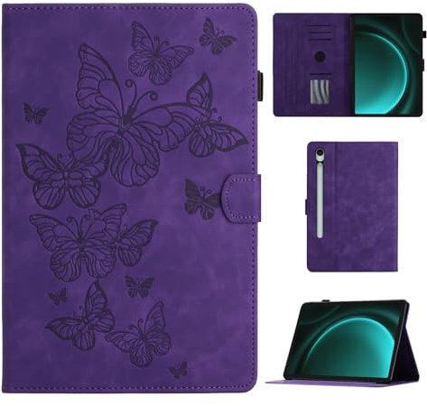 CASAFUNY Funda para Samsung Galaxy Tab S10 FE 10.9'' 2025 / S9 FE 10.9'' / S9 11'' 2023 Case con Soporte Fnción y Auto-Sueño/Estela para Samsung Galaxy Tab S10 FE/S9 FE/Tab S9, Morado