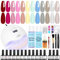 Gel Nagellack Set, SPTHTHHPY 12 Stk. UV Nagellack Set mit 120W UV/LED Lampe 120ML Nagelentferner Base Top Coat Gel Polish Nail Art Komplettset, Maniküre Starter Set Gel Nail Polish Set