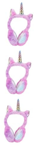 Holibanna 3pièces Earmuff Peluche Licorne Cartoon Cache-oreilles Chauds Pour Hiver Couverture Oreilles Douces Et Confortables Pour Femmes