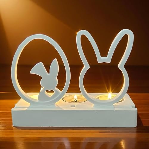 Silikonform Hase Kerzenhalter - Gießformen für Ostern, Backform, Hasenform (C)