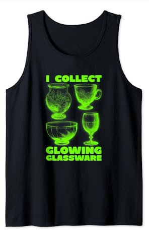 Colecciono cristalería resplandeciente Vidrio de uranio verde brillante Camiseta sin Mangas