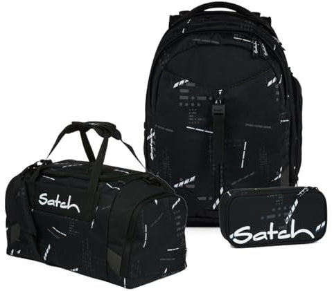 satch Match Schulrucksack Set 3tlg. (Ninja Matrix) inkl. Schlamperbox und Sporttasche