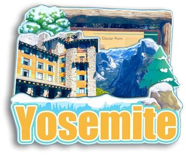 Quwsne Kühlschrankmagnet Yosemite National Park USA Kühlschrankmagnet Stadt Reise Souvenirs Touristengeschenke 3D klassische Sehenswürdigkeiten handgefertigt Handwerk Heimdekoration – 589