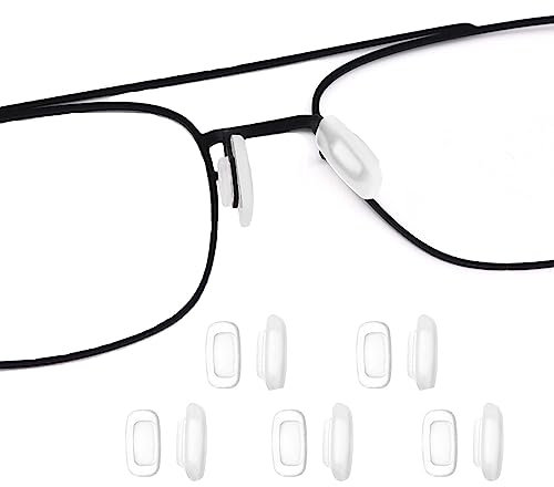 OPUGIT Silikon Nasenpads Antirutsch Rechteckig Einschieben Eindrücken Nasenpads 5 Paar,klar