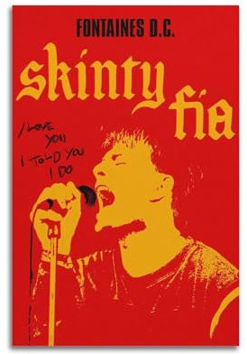 Szzmyo Fontaines D.C. Poster – Skinty Fia Music Art – Toile esthétique moderne pour chambre à coucher et salon – 40 x 60 cm – Sans cadre