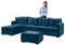 SYLC Samt Couch überzug L Form Sofabezug Ecksofa, Sofa Cover L Shape Stretch Mit Sitzkissen Rückenlehne, Universal Sofaüberwurf Waschbar (Dark Teal,Sofabezug 140-185cm)