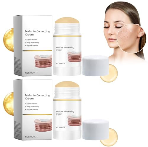 Crème Correctrice De Mélanine, Crème Correctrice De Taches Brunes, 2 Pièces Stick Baume Hydratant Visage, Crème Anti-Pigmentation, Réparer La Peau, Lisser Et Hydrater Les Soins De La Peau