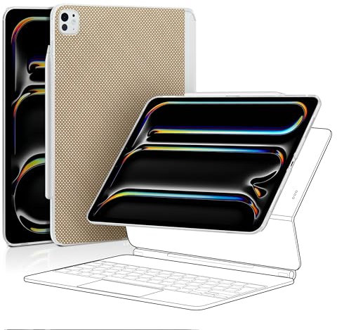 pitaka Hülle für iPad Pro 13 Zoll 2024 M4 Kompatibel mit Magic Keyboard Magnetische Schutzhülle für iPad Pro 13 Zoll 7. Gen aus Aramidfaser Ultradünne iPad Hülle Gelb/Weiß