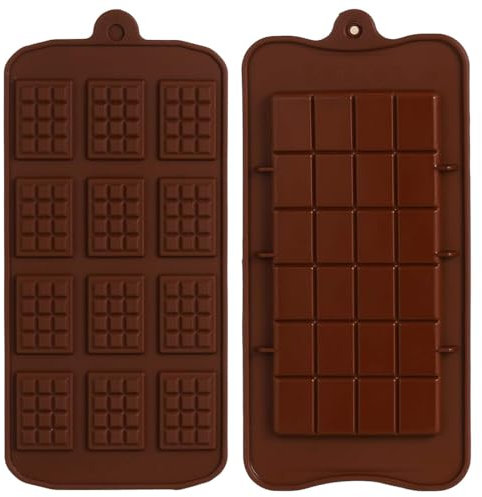 AYVRUOP Moule Silicone Chocolat, Mini Moule Tablette Chocolat, Moule Chocolat, 12 cavités Antiadhésifs Moules à Chocolat, pour pieces en Chocolat Maison, Gaufres, Pralines, Bonbon, 2 pièce