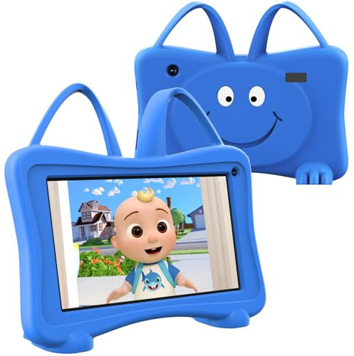 Tableta para Niños De 7 Pulgadas Tablet Niños 32 GB ROM 64 GB Ampliable, Tablet Infantil Pequeños con Funda De Protección contra Caí Das Doble Cámara Control Parental Niños App Tablet para Niños 3-12