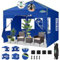 COBIZI Faltpavillon 3x3 Pop Up Pavillon Wasserdicht Stabil Winterfest Klappbar Partyzelt mit 4 Seitenwänden UV-Schutz Gartenpavillon mit Netzlüftungsöffnung & Reflexstreifen für Camping, Blau
