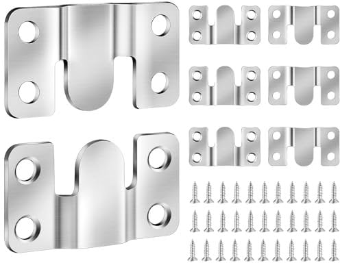 Caianwin Lot de 8 crochets de suspension en acier inoxydable pour cadre photo, miroir, support mural et connecteur de meubles (54 mm x 30 mm)