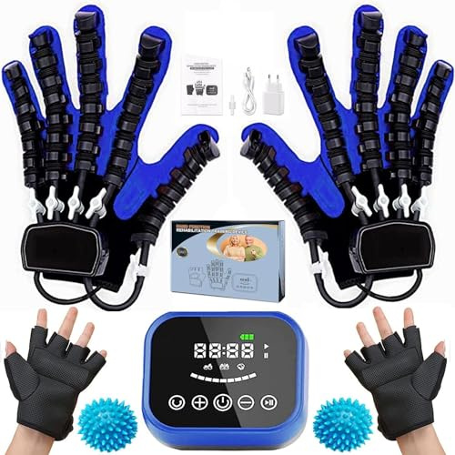 (Links + Rechts) Rehabilitationshandschuh, Schlaganfall-Reha-Ausrüstung, Hand- und Fingerfunktions-Reha-Handschuhe, Roboterhandschuhe für die Schlaganfall-Reha.
