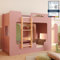 smartwood Letto a Castello per Bambini 70x160 - Rosa - Scala Sinistra - Letto Bambino per Ragazzi & Ragazze con Rete a Doghe & Sponda - Mimi BL - Portata Massima 230 kg