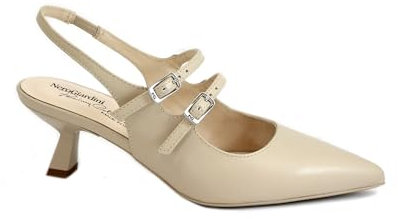 Nero Giardini 12252 Nude Lino Scarpe Donna Decolletè Tacco Sling Back Cinturino Punta 38.5