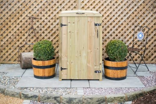 Display Boards Direct Outdoor Timber Chest Single Wooden Wheelie Bin Storage unit 240 Litres