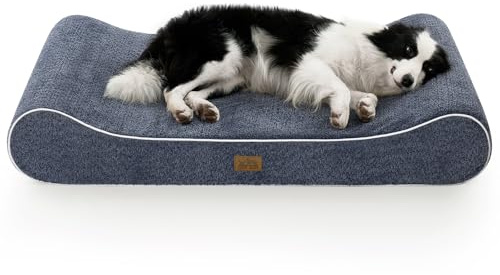 COZY KISS Panier-Lit XL Chien Orthopédique 130x90cm, Bord Surélevé, Bleu | Coussin Orthopédique, Bord Surélevé, Mousse Confort Renforcée, Lavable, Imperméable, Antidérapant, 19cm H, Bleu