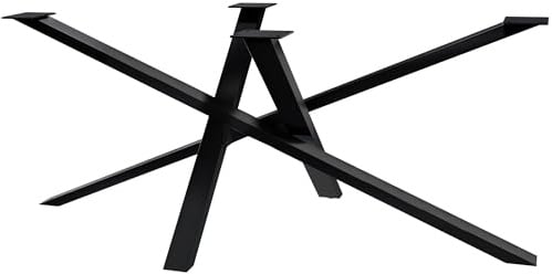 CLP Tischbeine Metall schwarz Finney, Tischkufen für DIY-Esstische, Tischgestell aus pulverbeschichtetem Stahl, Höhe 72 cm, Farbe: schwarz, Größe: 180x80x72 cm