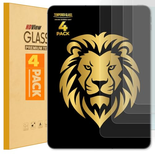 GOFTick [4-Pack] Screen Protector for iPad (A16) 11th Generation 2025 / iPad 10th Generation 2022 - HD View Bubble-Free, 9H Tempered Glass - Only For iPad 11 (A16) & 10 Generation (4 Pack)