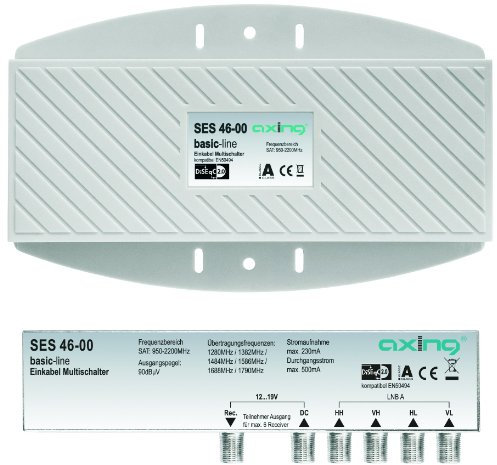 Axing SES 46-00 Einkabel-Multischalter Unicable für 6 Teilnehmer im Wetterschutzgehäuse