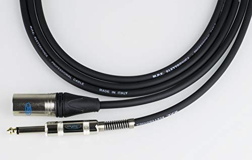 MPE Cavo collegamento casse attive mixer Made in Italy con 1 XLR cannon maschio e 1 Jack mono maschio 6,3mm MOD M510 (10 MT)