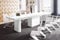 Design Esstisch Tisch HE-444 Weiß Hochglanz XXL ausziehbar 160 bis 412 cm