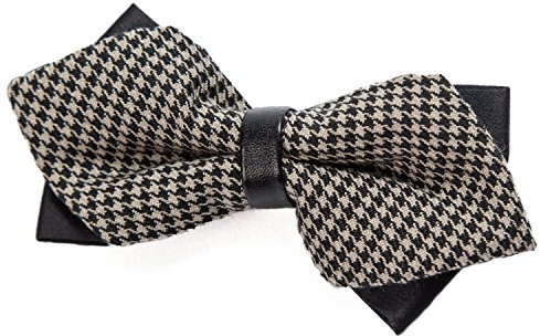 DonDon spitze Herren Fliege Schleife im Retro Look mit Haken gebunden vorgebunden und längenverstellbar