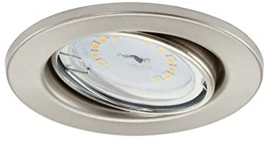BRILONER - 3er Set Einbaustrahler LED dimmbar in Stufen, schwenkbar, Lochdurchmesser 68 mm, LED Spot, Deckenspots, Spots, Einbauleuchten, Einbauspots, Deckenstrahler, 86x70 mm, Matt-Nickel