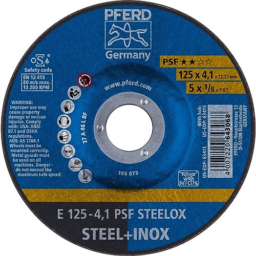Pferd 69220531 Schruppscheibe E 125-4,1 A24 M Psf-Inox Pipe
