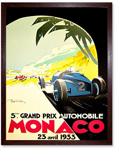 Wee Blue Coo Sport Advert Motor Race Grand Prix Monaco Monte Carlo Art Print Framed Poster Wall Decor Kunstdruck Poster Wand-Dekor-12X16 Zoll