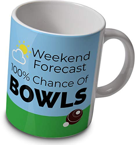 verytea Bowls Mug – 100% Chance of Bowls Weather Forecast Mug – Great Gift for Bowler