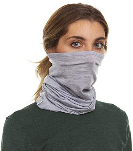 Minus33 Merino Wool Micro Weight Woolverino Multiclava – Multifunktionale Kopfbedeckung – UV-Schutz – Wander-Halstuch, Jagd-Sturmhaube – Aschgrau