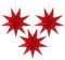 Minkissy 3pcs Red Paper Star Lantern Lampshade Decoration 3D Paper Star Pentagram Lampshade Foldable Lamp Shade for Xmas Wedding Party Home Hanging Decorations 35cm