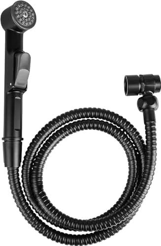 Cornat SA144 Kit de douchette Mobile avec Flexible de Douche et Support Mural Noir Mat