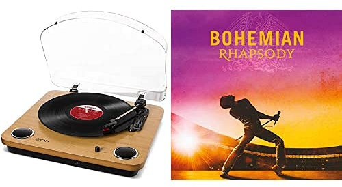 ION Audio Max LP Giradischi Vinili a tre velocita con Casse, uscita Cuffie, Conversione USB + Software, uscite RCA Standard Finitura in Legno & Bohemian Rhapsody (O.S.T.)(180 Gr.)